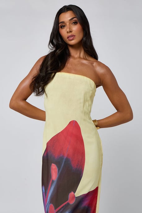 Bandeau Maxi Dress With Floral Print - Image 2