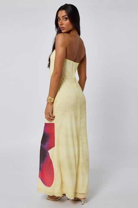 Bandeau Maxi Dress With Floral Print - Image 4