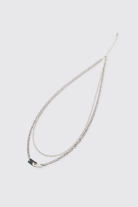 Link Tag Layered Necklace - Image 2