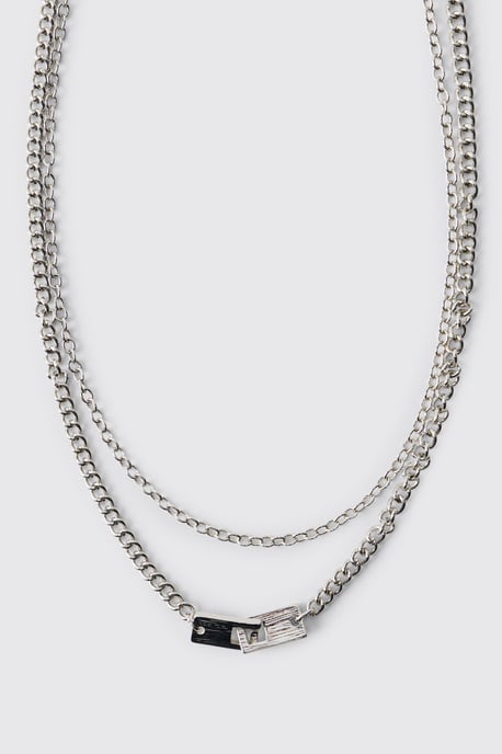 Link Tag Layered Necklace - Image 3