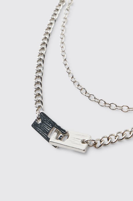Link Tag Layered Necklace - Image 4