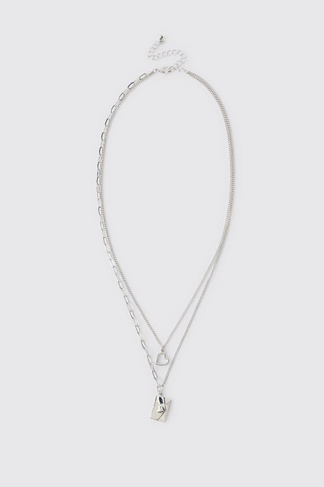 Heart Charm Layered Necklace - Image 1