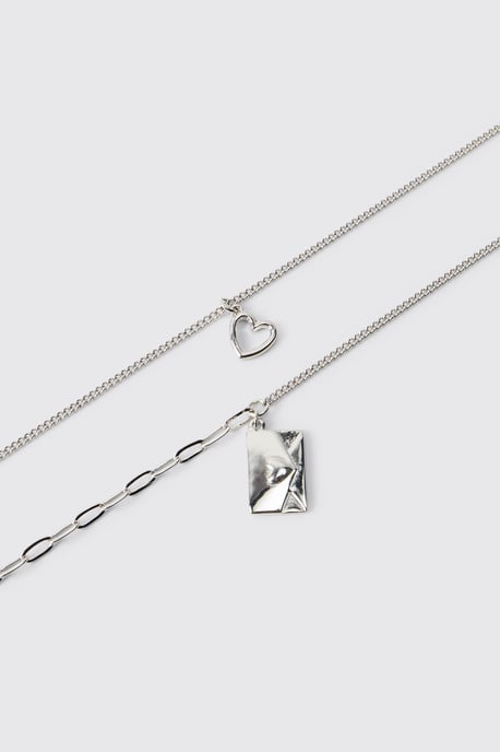 Heart Charm Layered Necklace - Image 3