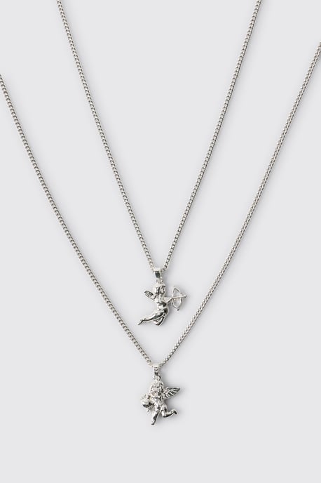 Two Pack Cupid Charm Necklace - Image 2