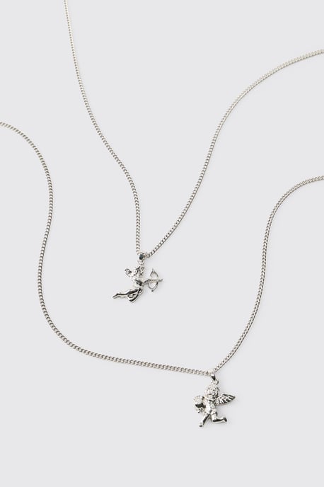 Two Pack Cupid Charm Necklace - Image 3