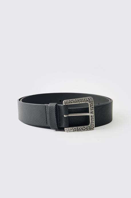 PU Belt With Silver Buckle - Image 1