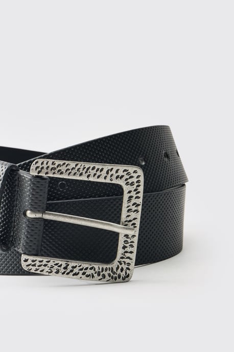 PU Belt With Silver Buckle - Image 3