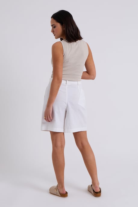 White Linen Blend Short - Image 3