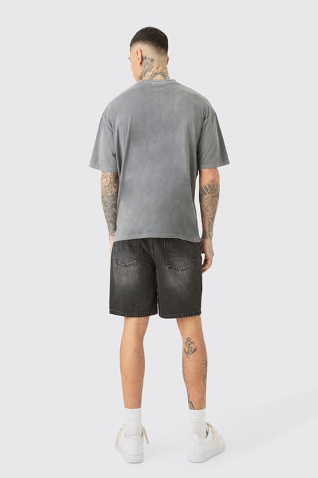 Tall Oversized Homme Cross T-shirt In Grey - Image 2