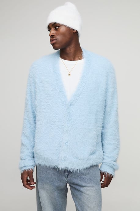Oversized Extreme Fluffy Knitted Cardigan - Image 1