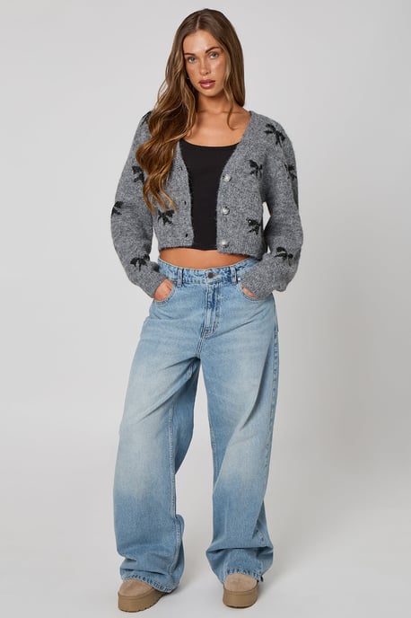 Urban Bliss Sequin Bow Detail Cardigan - Image 3