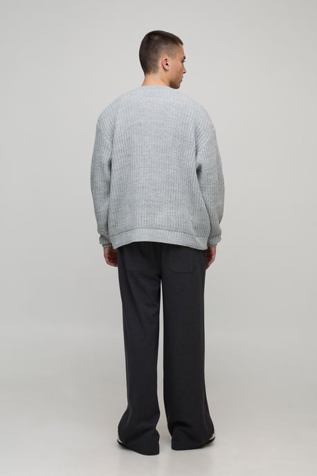 Oversized Fisherman Rib Knitted Button Up Cardigan - Image 2