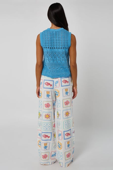Linen-Look Elasticated Wide Leg Trouser - Image 3