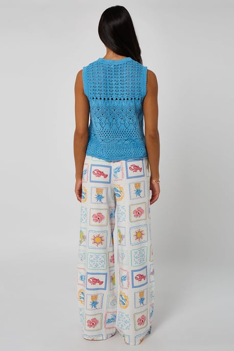 Linen-Look Elasticated Wide Leg Trouser - Image 4