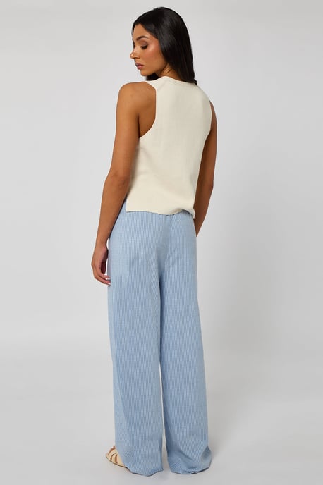 Linen-Look Elasticated Wide Leg Trouser - Image 4