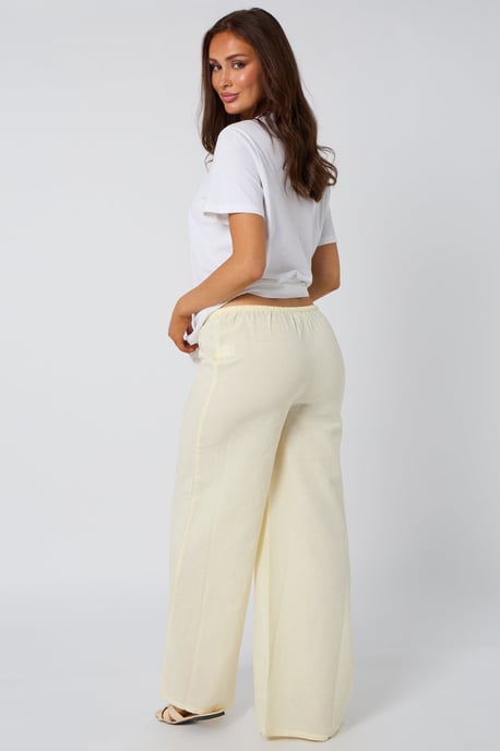 Linen-Look Elasticated Wide Leg Trouser - Image 2