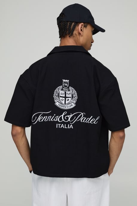 Oversized Boxy Tennis & Padel Canvas Shirt - Image 3