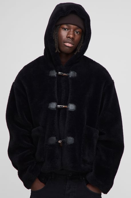 Relaxed Fit Borg Toggle Duffle Coat - Image 1