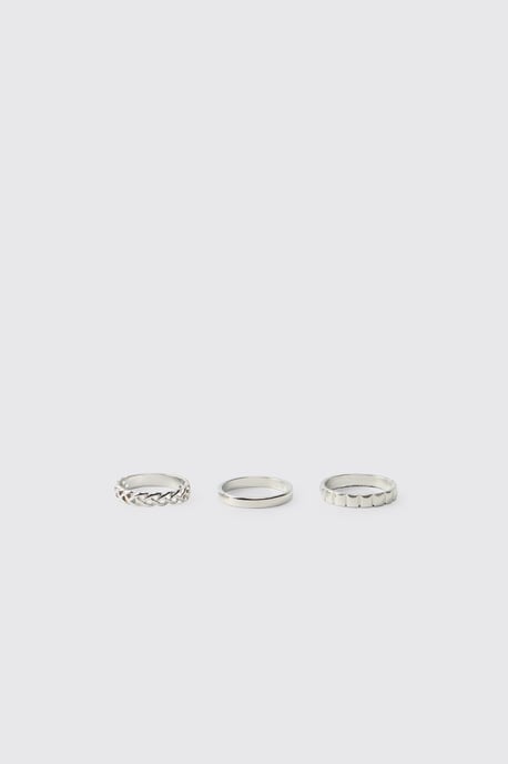 3 Pack Silver Rings - Image 2