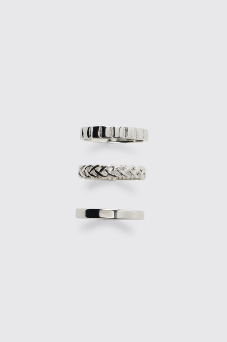 3 Pack Silver Rings - Image 3