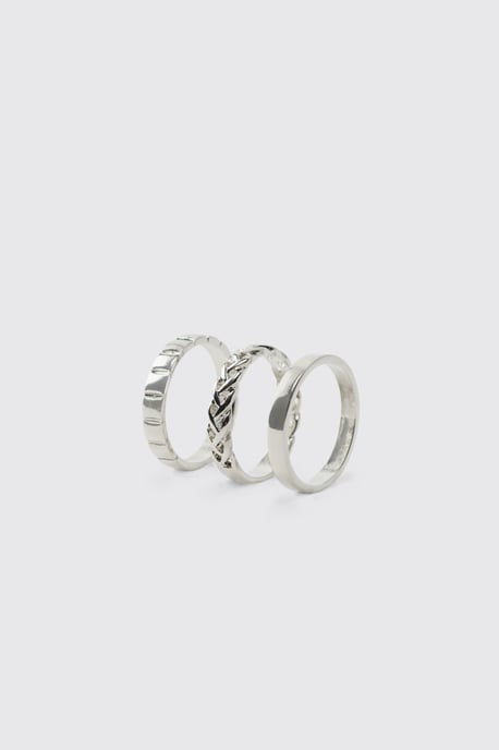 3 Pack Silver Rings - Image 4