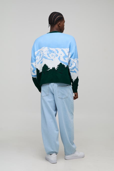 Oversized Boxy Ski Jacquard Knitted Jumper - Image 2