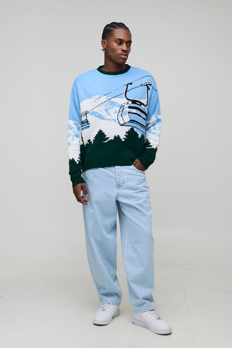 Oversized Boxy Ski Jacquard Knitted Jumper - Image 4