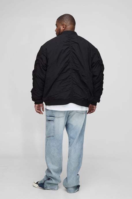 Plus Peached Embroidered MA1 Bomber Jacket - Image 2