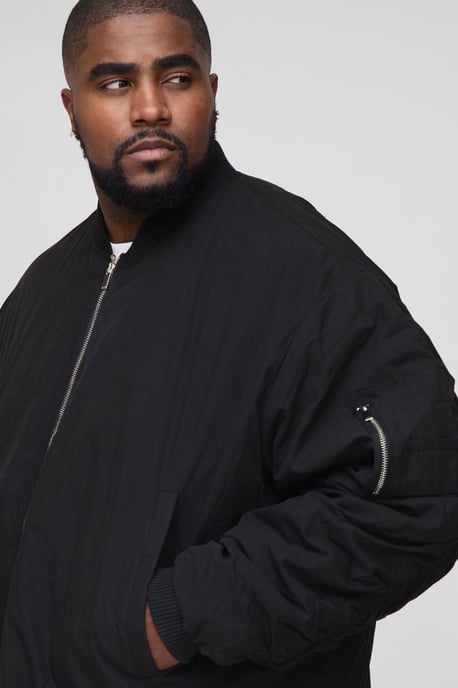 Plus Peached Embroidered MA1 Bomber Jacket - Image 3
