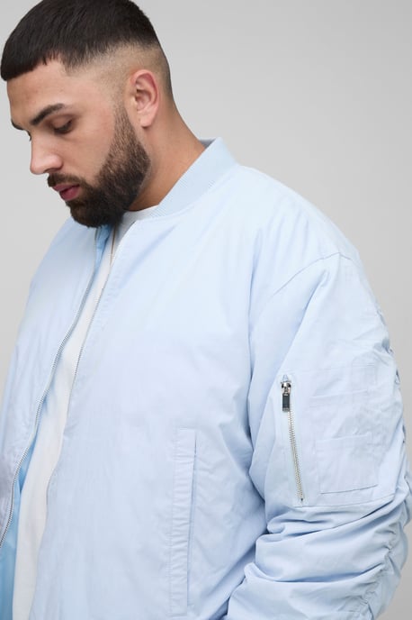 Plus Peached Embroidered MA1 Bomber Jacket - Image 3