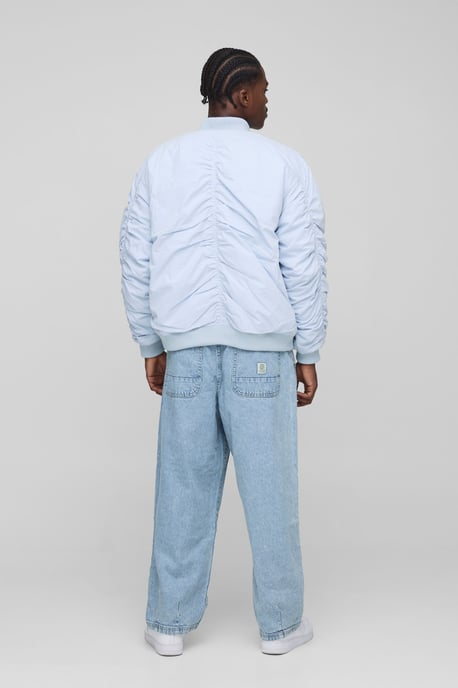 Boxy Fit Peached Embroidered MA1 Bomber Jacket - Image 2
