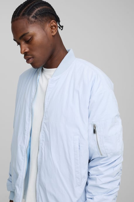 Boxy Fit Peached Embroidered MA1 Bomber Jacket - Image 3