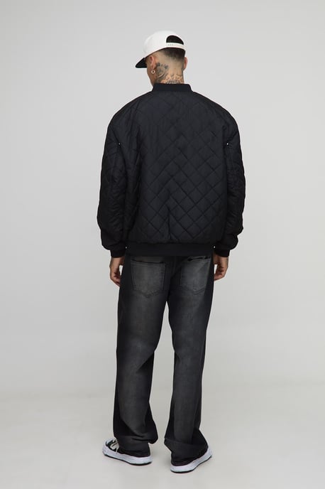 Tall Quilted Carpenter Pocket Regular Fit Bomber Jacket - Image 2