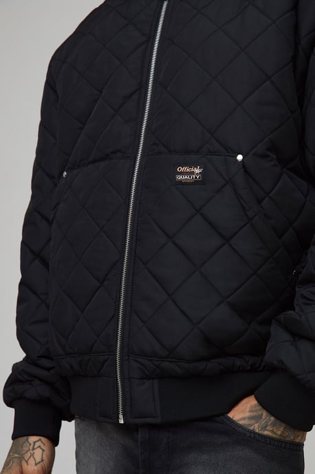 Tall Quilted Carpenter Pocket Regular Fit Bomber Jacket - Image 3