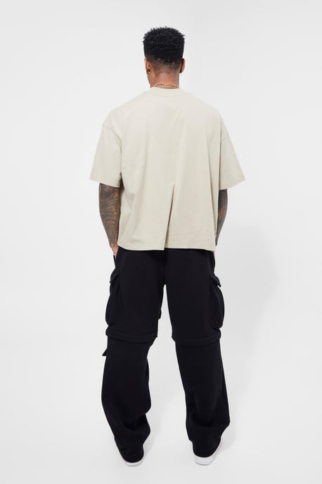 Basic Oversized Boxy Extended Neck T-shirt - Image 2
