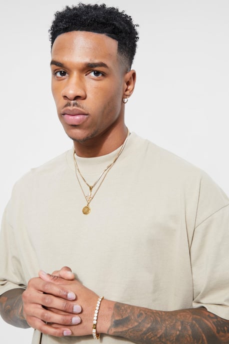 Basic Oversized Boxy Extended Neck T-shirt - Image 3