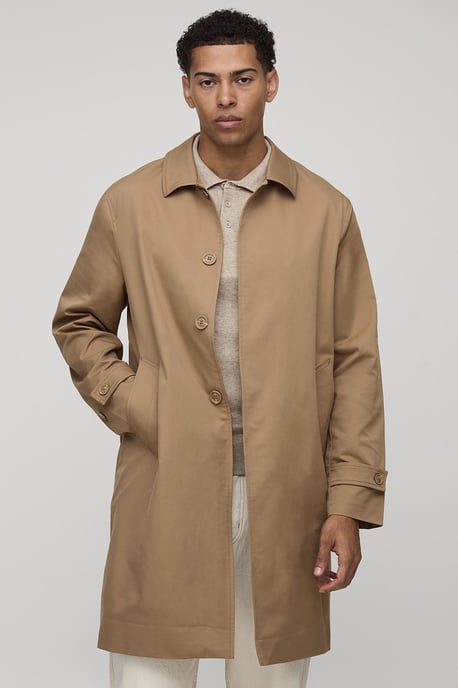 Regular Fit Mid Length Button Collared Mac - Image 1