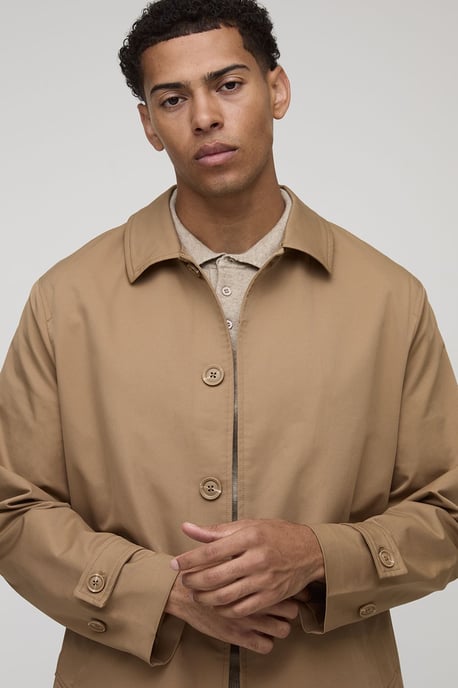 Regular Fit Mid Length Button Collared Mac - Image 3