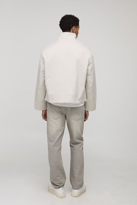 Oversized Boxy Fit Quarter Zip Collared Mac - Image 2