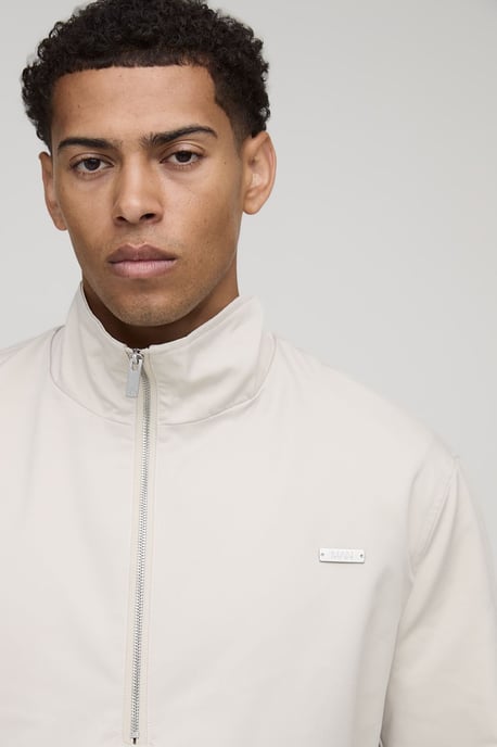 Oversized Boxy Fit Quarter Zip Collared Mac - Image 3