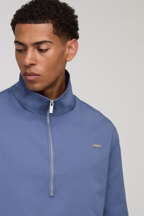 Oversized Boxy Fit Quarter Zip Collared Mac - Image 3