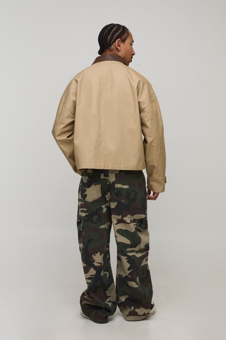 Oversized Fit Contrast Collared Mac - Image 2