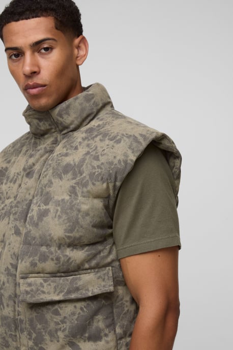 Oversized Boxy Washed Cord Gilet - Image 3