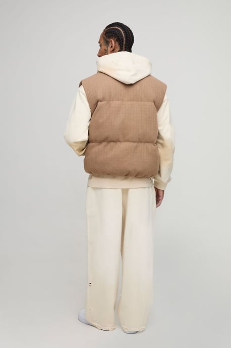 Boxy Fit Mini Knitted Textured Funnel Neck Gilet - Image 2