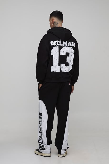 Tall Oversized Boxy Spray Wash 13 Print Hoodie - Image 2