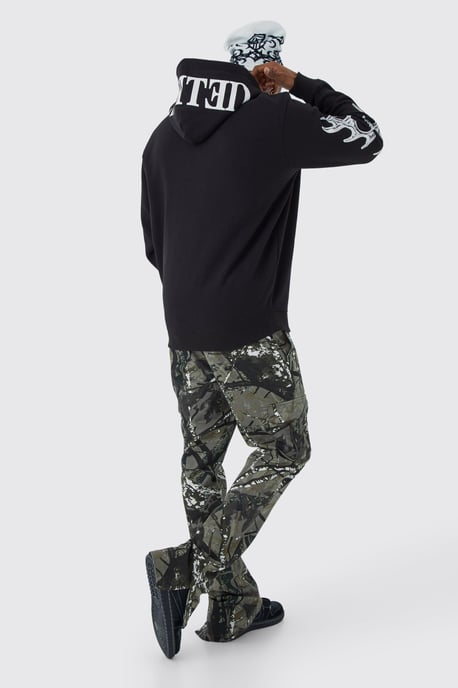 Oversized Zip Through Limited Graphic Hoodie - Image 2