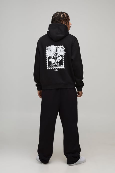 Relaxed Floral Japan Print Hoodie - Image 2