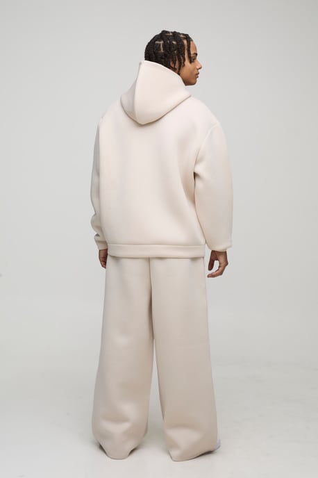 Oversized Bonded Scuba Zip Through Hoodie - Image 2