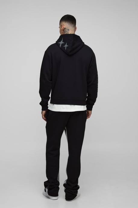 Tall Oversized Boxy Worldwide Puff Print Zip Through Hoodie - Image 2