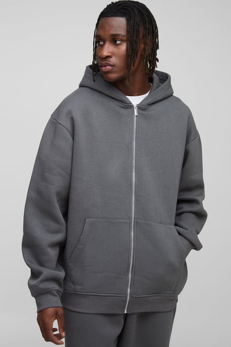 Tall Basic Oversized Zip Through Hoodie - Image 1